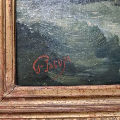 G. JACOM (20th century)
Storm at sea
OIL...