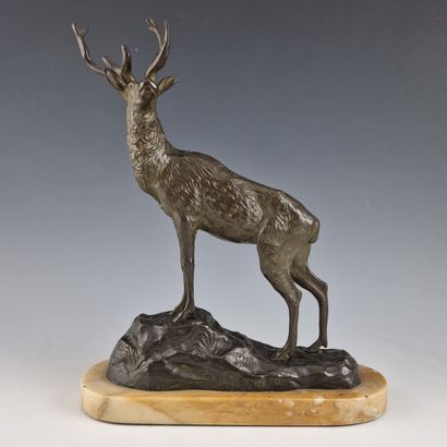 PELLIER (XIX-XXth Century) 
Stag 
BROWN PATINA...
