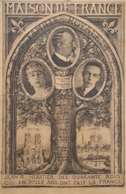 ROYALISM - ENGRAVED ORLEANIST POSTER Circa...