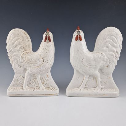STAFFORDSHIRE - PAIR OF LARGE Victorian-period...