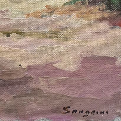 EUGENE SANDRINI (1925-1998)
Scène de plage
HUILE...