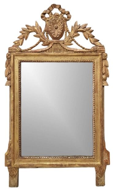 Louis XVI style RECTANGULAR MIRROR with pediment...