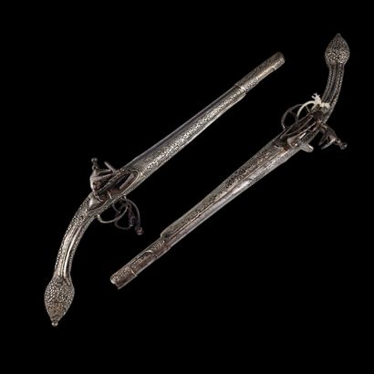 PAIR OF ARCON FLINTLOCK PISTOLS
Chased round...
