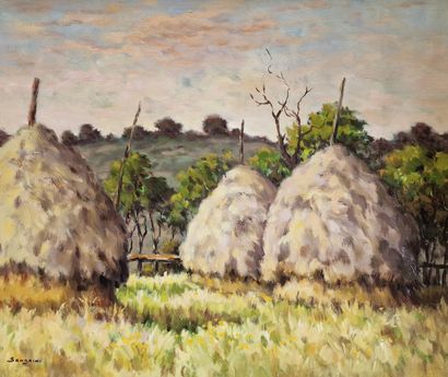EUGENE SANDRINI (1925-1998)
Meules à Piegros...
