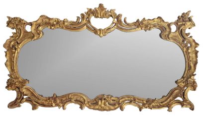 LARGE MIRROR with tripartite glass and glazing...