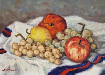 EUGENE SANDRINI (1925-1998)
Pommes et raisins
HUILE...