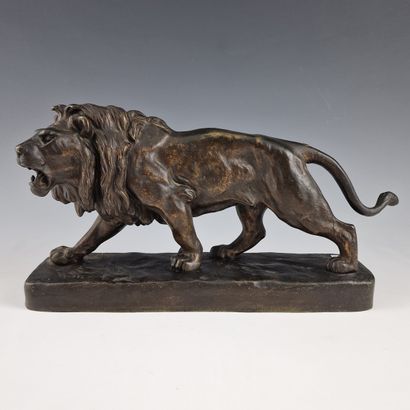 After Louis VIDAL (1831-1892)
Roaring Lion
BRONZE...