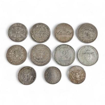 NUMISMATIQUE - ONZE MONNAIES ARGENT diverses...