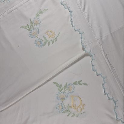 CHRISTIAN DIOR - DRAP POUR LIT DEUX PLACES...