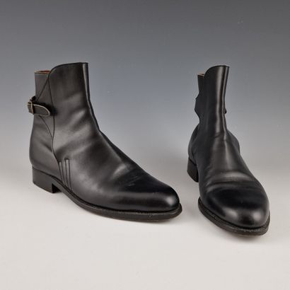J.M.WESTON - PAIR OF BOOTS in black calfskin....