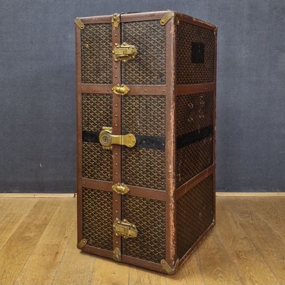 GOYARD - WARDROBE in black goyardine, vulcanized...