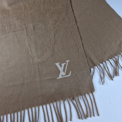 Louis VUITTON - Beige cashmere ECHARPE with...