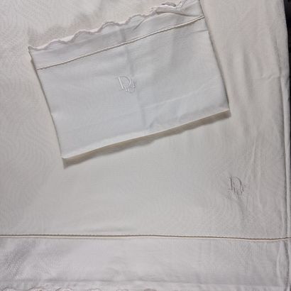 CHRISTIAN DIOR - DRAP POUR LIT DEUX PLACES...