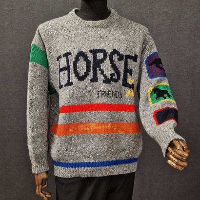 JC de CASTELBAJAC - MEN'S PULL in grey mottled...
