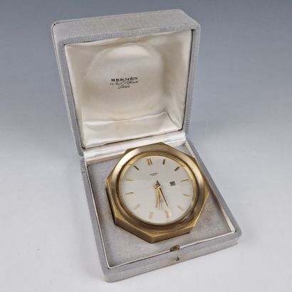 HERMES - Gilded brass TRAVEL CLOCK PENDULETTE...