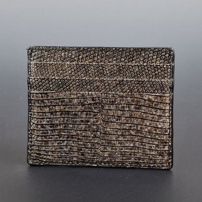 Bottega VENETA - Leather cardholder in grey...