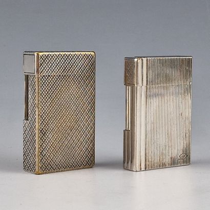 S.T DUPONT PARIS - TWO silver-plated gas...