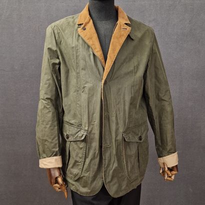 BARBOUR - VESTE HOMME zippée huillée olive....