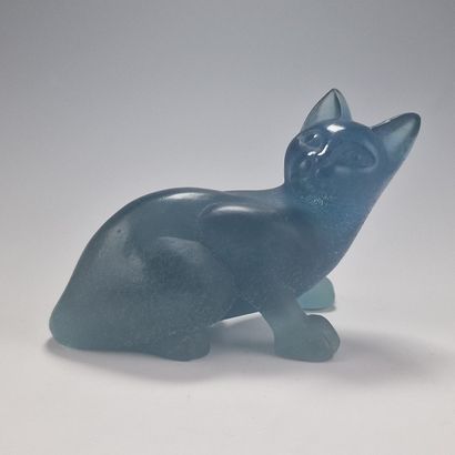 DAUM FRANCE - STATUETTE DE CHAT Moderne en...