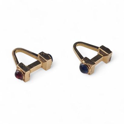 Pair of modern gold-plated metal HANDLEBAR...