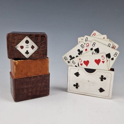 CASE FOR TWO DECKS OF PLAYING CARDS - England...