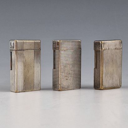 S.T DUPONT PARIS - THREE silver-plated gas...