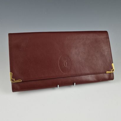 CARTIER - TRAVEL ORGANIZER in burgundy calfskin....