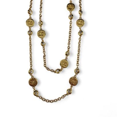 CHANEL circa 1990 - SAUTOIR CHAINE en métal...