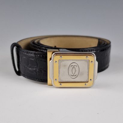 CARTIER - BELT in black alligator, buckle...