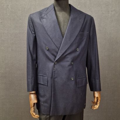 ANDERSON & SHEPPARD - MEN'S navy wool double-breasted...