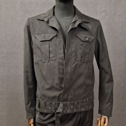 DIOR Homme - ZIPPED BLOUSON in black cotton,...