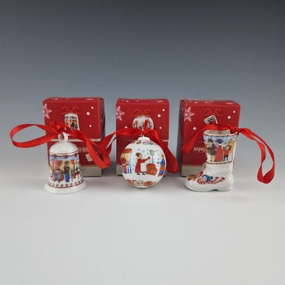 11 white porcelain TABLE TREE DECORATIONS...
