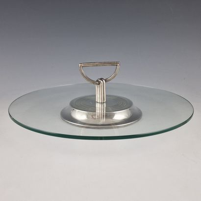 CHRISTOFLE - Art Deco style grooved silver-plated...