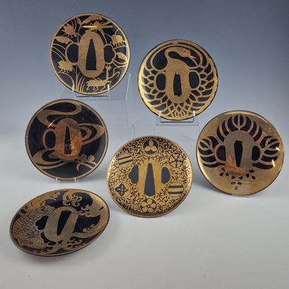 Fabienne JOUVIN PARIS - SET OF 43 black porcelain...