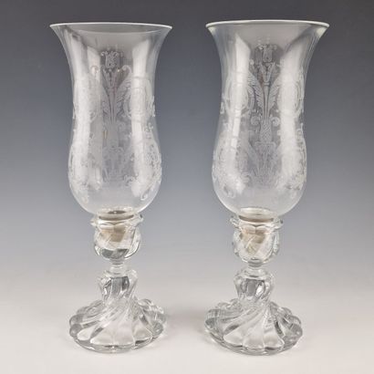 BACCARAT - MODELE BAMBOU - Pair of white...
