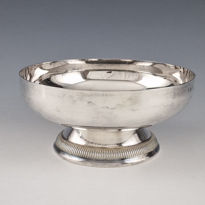 COUPE RONDE sur talon en métal argenté Moderne...