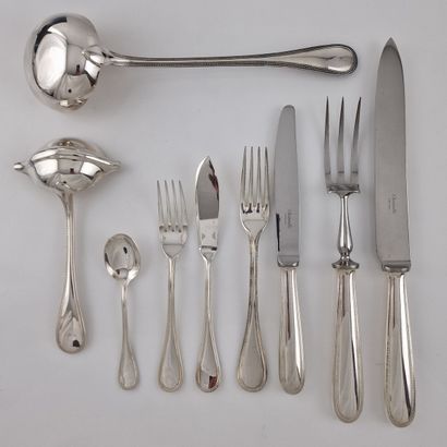 CHRISTOFLE - MODELE PERLES - IMPORTANTE MENAGERE...