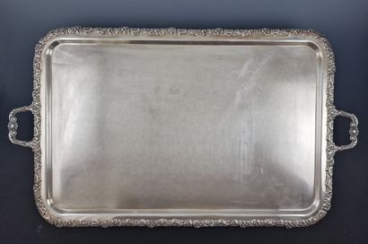 LARGE RECTANGULAR SERVICE PLATE with curved...