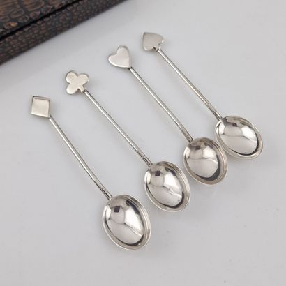 SET OF 8 MOKA SPOONERS in 925 Millièmes silver...