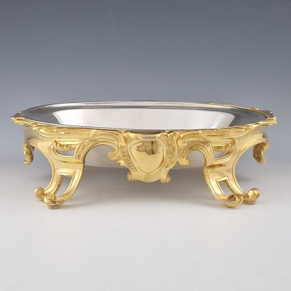 OVAL Gilded bronze JARDINIERE DE TABLE Louis...