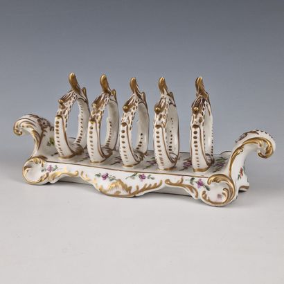 White and gold porcelain TOASTS HOLDER FOR...