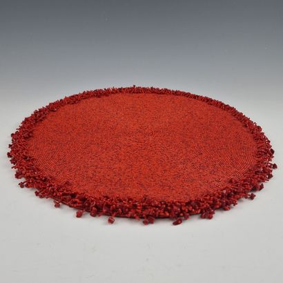KIM SEYBERT - SET OF 12 round two-tone coral-red...