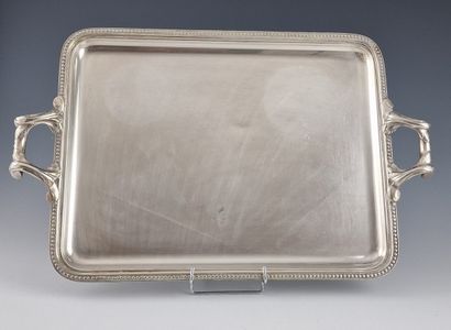 ERCUIS - Louis XVI style silver plated RECTANGULAR...