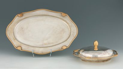 PAIR OF COUVERED LEGUMIERS L. 16.5 cm - D....