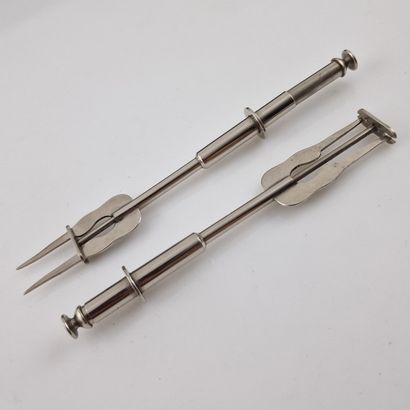 PAIR OF PICKLES in plain white metal Circa...