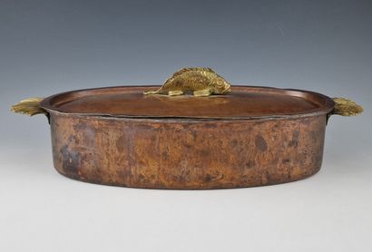 Modern oval tin-plated copper POISSONNIERE,...