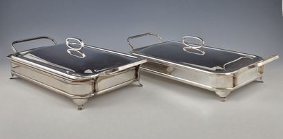 PAIR OF RECTANGULAR COUVERED GRATIN PLATES...
