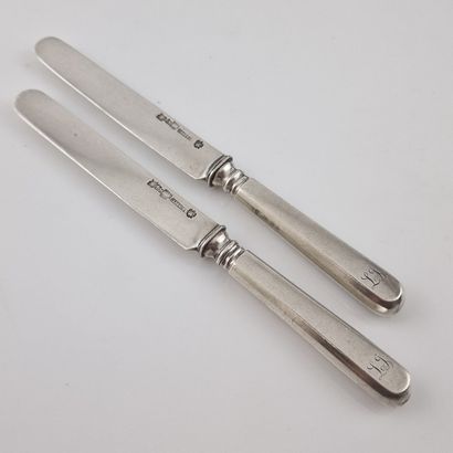 SET OF 6 FRUIT KNIVES cutaway handle mounted...