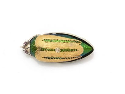 DELICATE BROCHET adorned with a beetle finely...