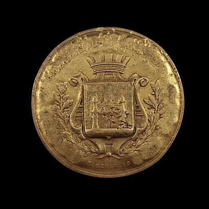 MEDAILLE d'Epoque XIXème Siècle en or 
Partiellement...
